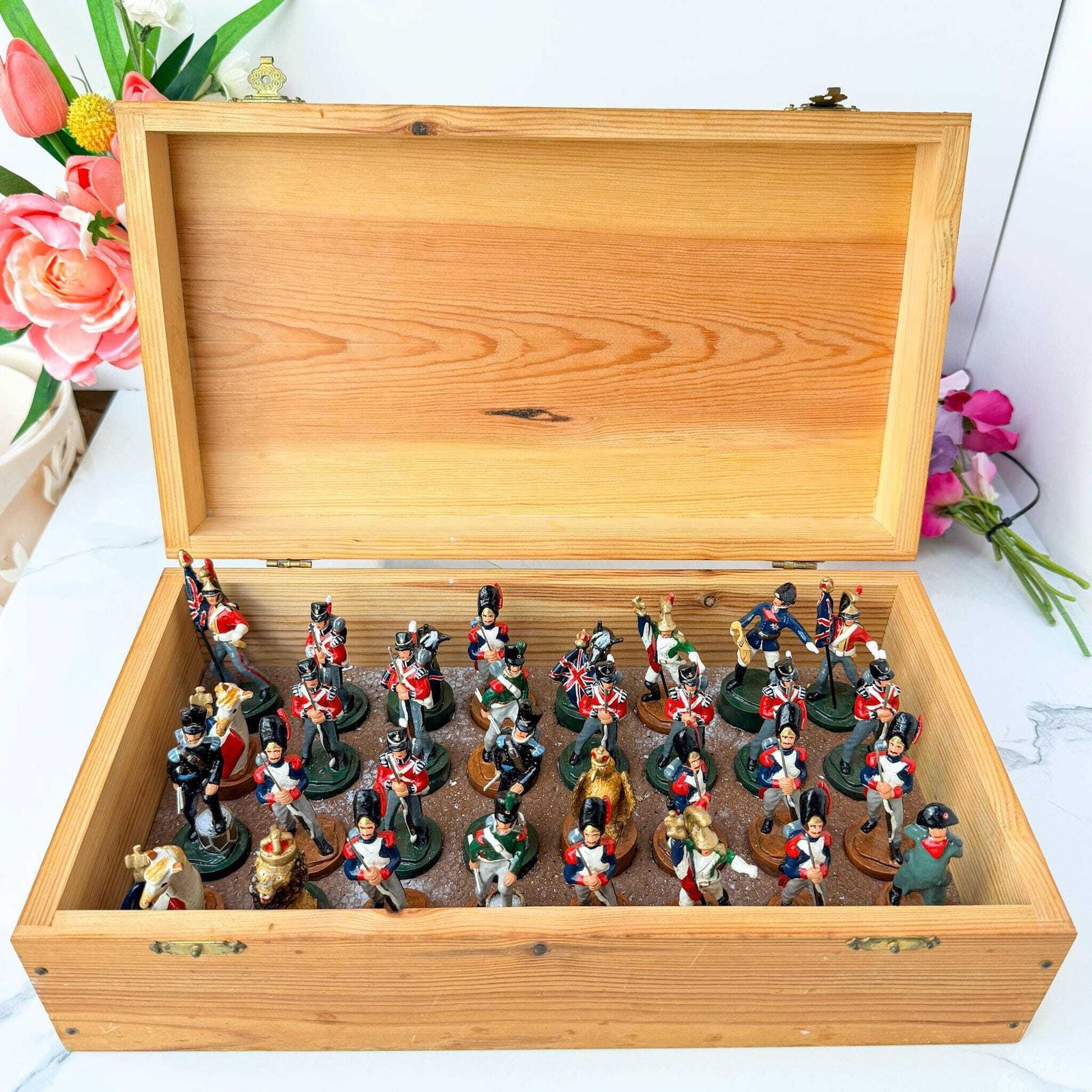 Franklin Colours Vintage Waterloo Pewter Schaakset jaren 1970 photo for sale