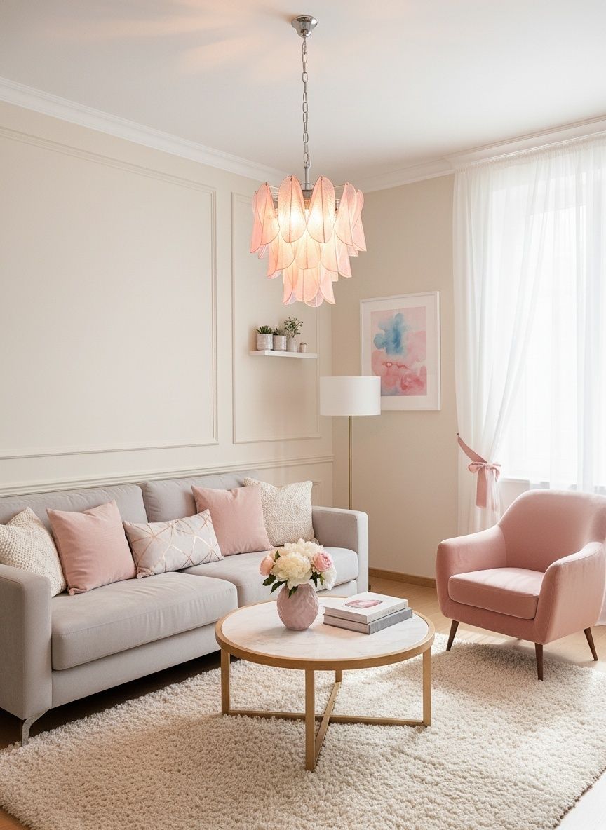 Italian Vintage Murano Chandelier   Mazzega   23 "Rondini" Pink Glass photo vintage