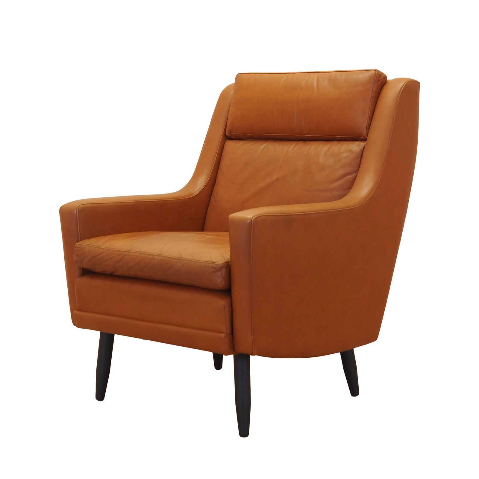 Oranje Fauteuil, Deens Design, Jaren 1970, Gemaakt In Denemarken