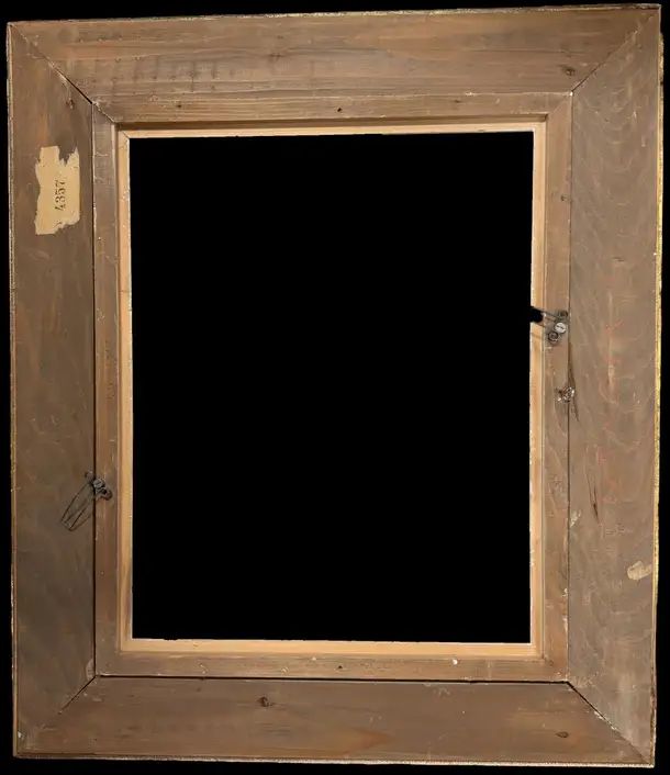 Mid Century French Textured Grey Painted Picture Frame photo Art