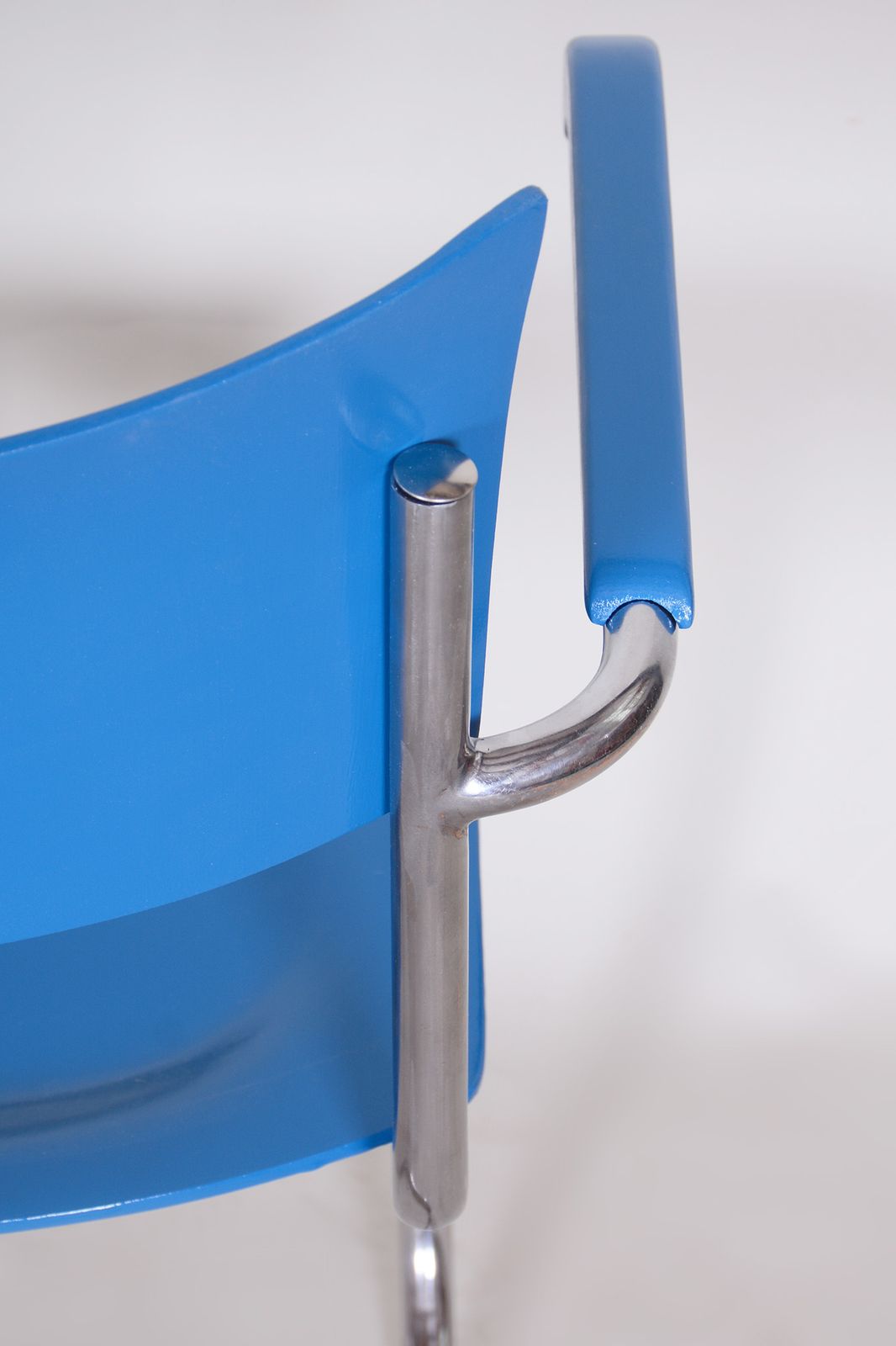 Restored Bauhaus Armchair, By Mart Stam, Chrome, Beech, Plywood, Germany, 1930s photo buy
