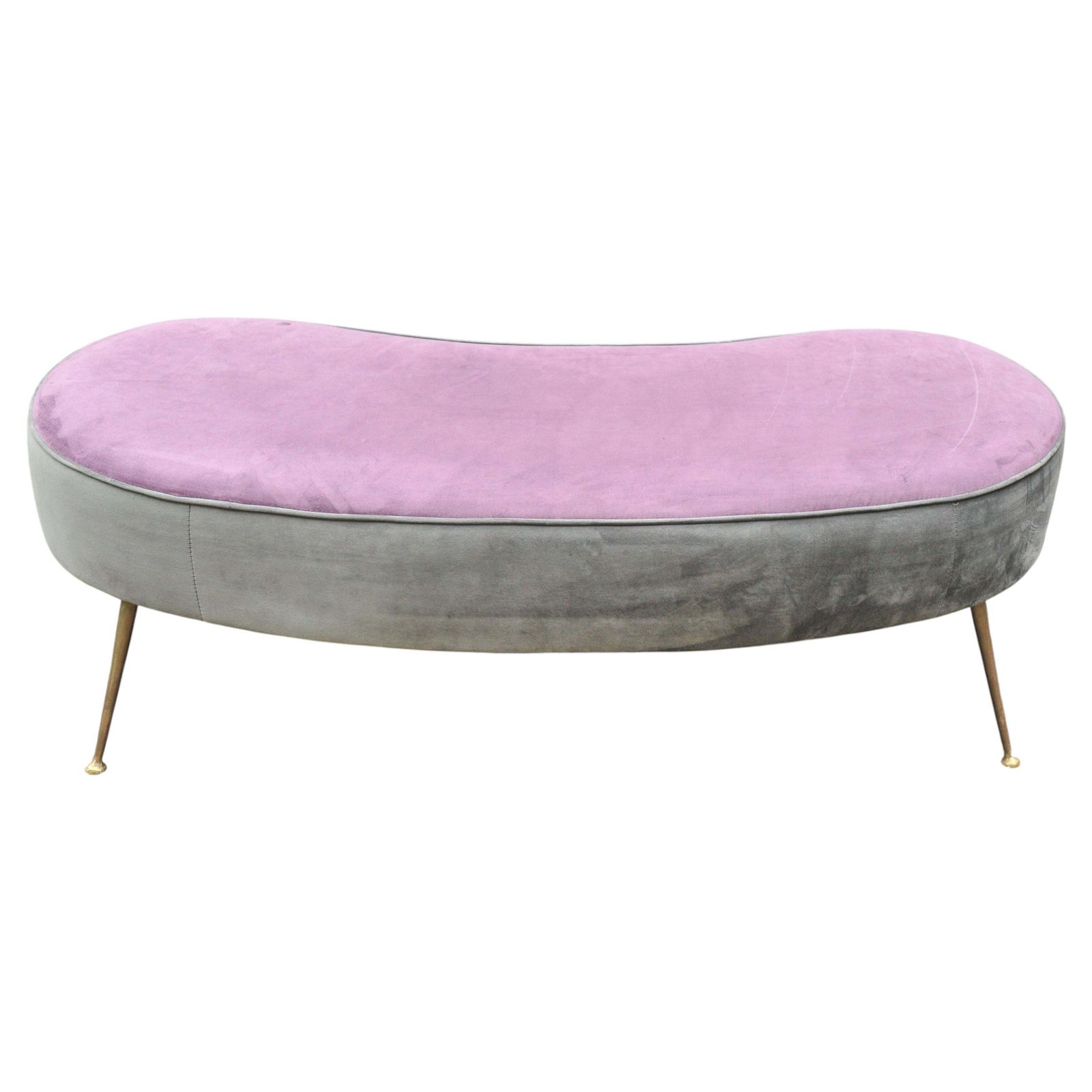 photo for sale Gio Ponti Inspired Curved Ottoman With A Matching Pair Of Stools