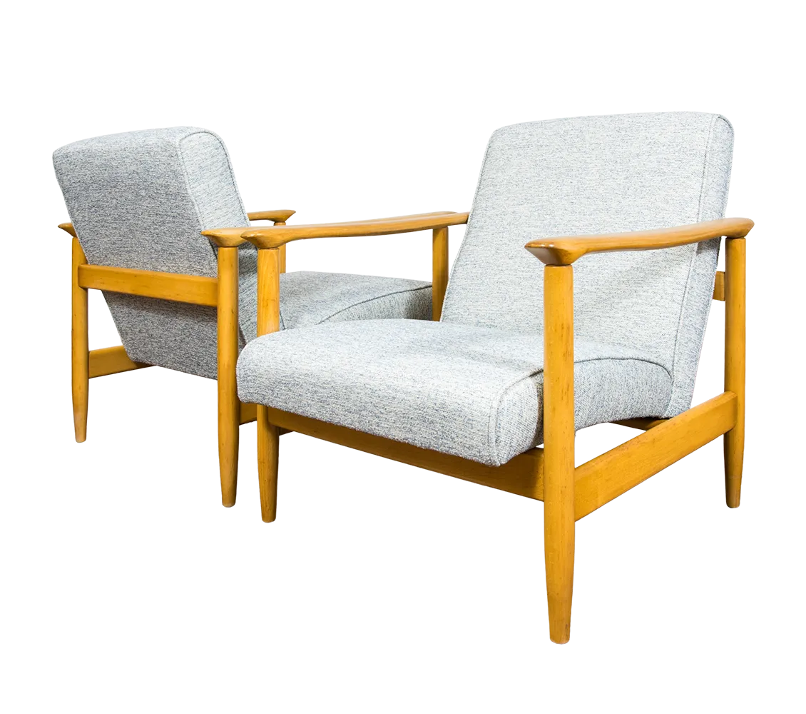 Vintage Fauteuils Gfm 142 Van Edmund Homa, Gfm, Polen, Ca. Jaren 1960, Set Van 2