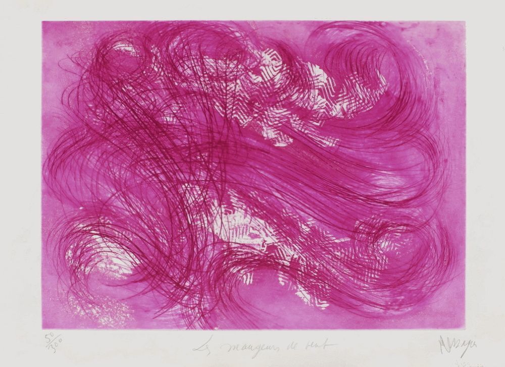 Jean Messagier Gesigneerde Aquatint Ap177 Les Mangeurs De Vent 1969