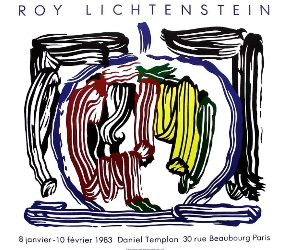 Affiche Expo 83 Roy Lichtenstein, Galerie Daniel Templon