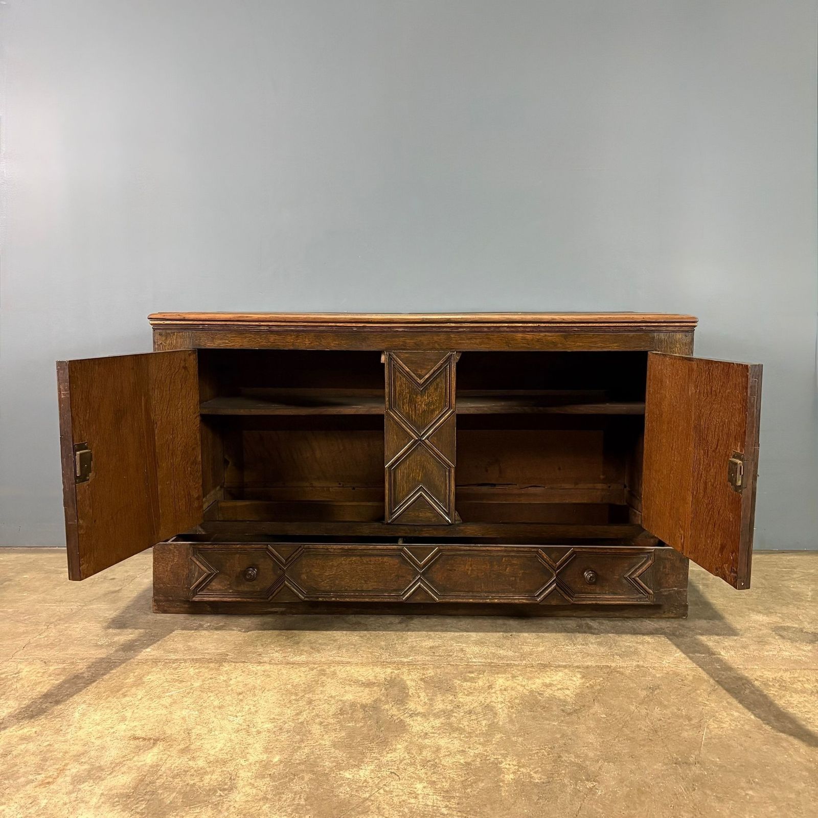 Antique Carved Oak Geometric Blanket Box/Chest Coffer Regency photo Furniture