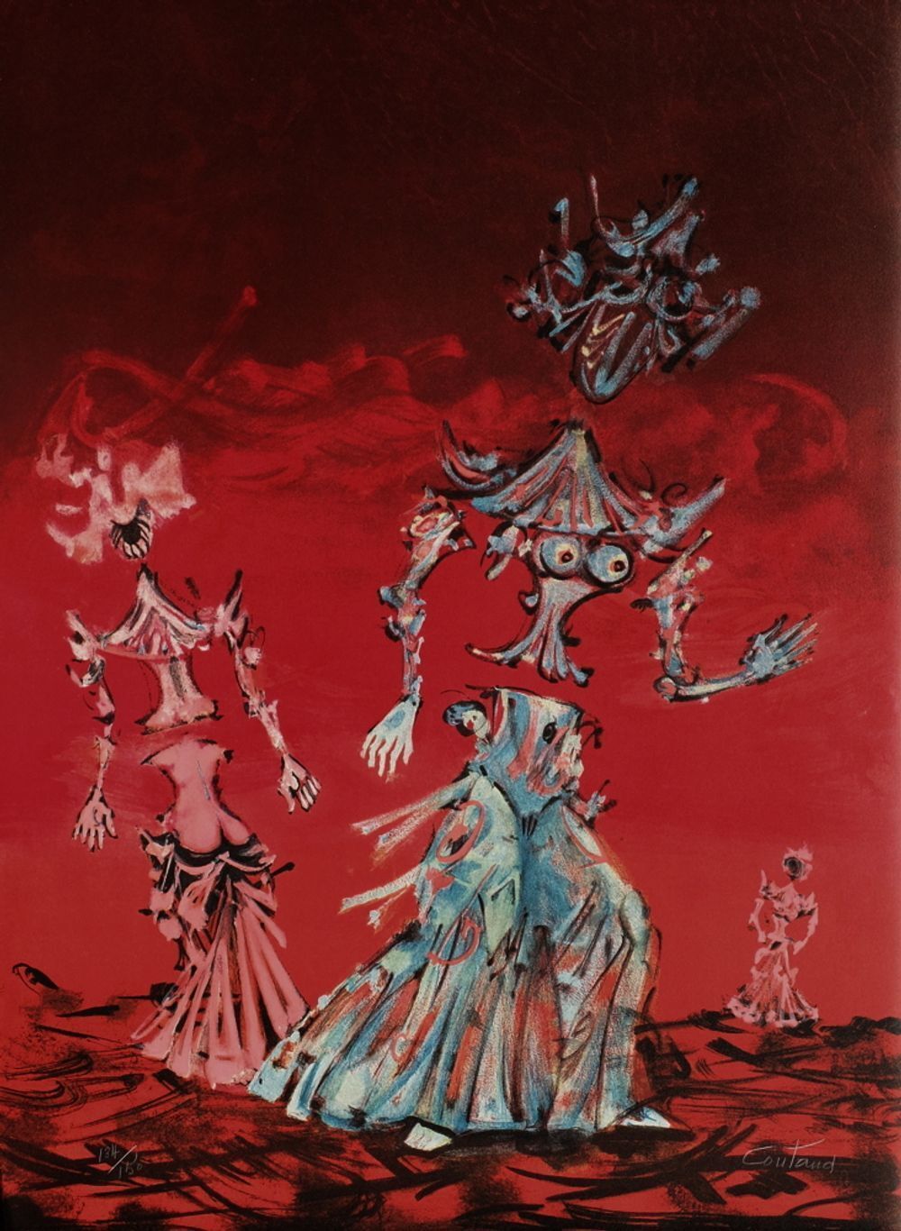 Lucien Coutaud Gesigneerde Lithografie Belles Au Crépuscule 1975