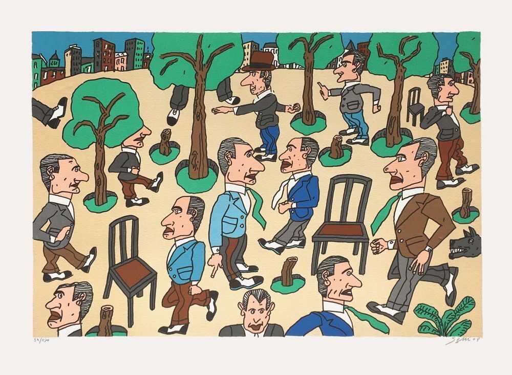 Antonio Segui Gesigneerde Lithografie Los Caminantes 2008