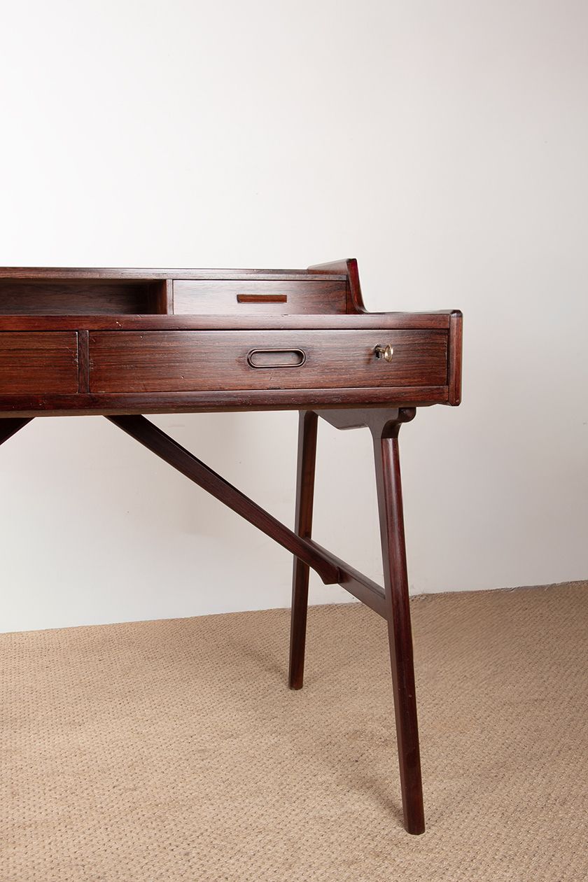 Danish Rosewood Desk, Model 56 By Arne Wahl Iversen For Vinde Mobelfabrik 1960. photo Furniture