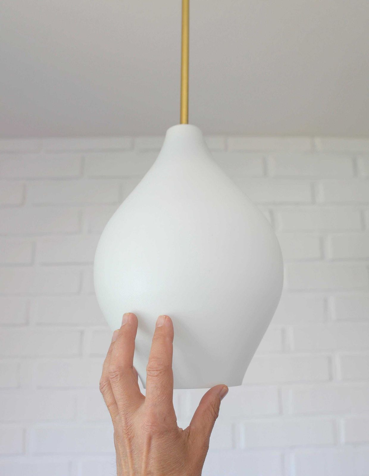 Vintage Milk Glass Pendant Lamp: Mid Century Modern Scandinavian Lighting photo 257.0