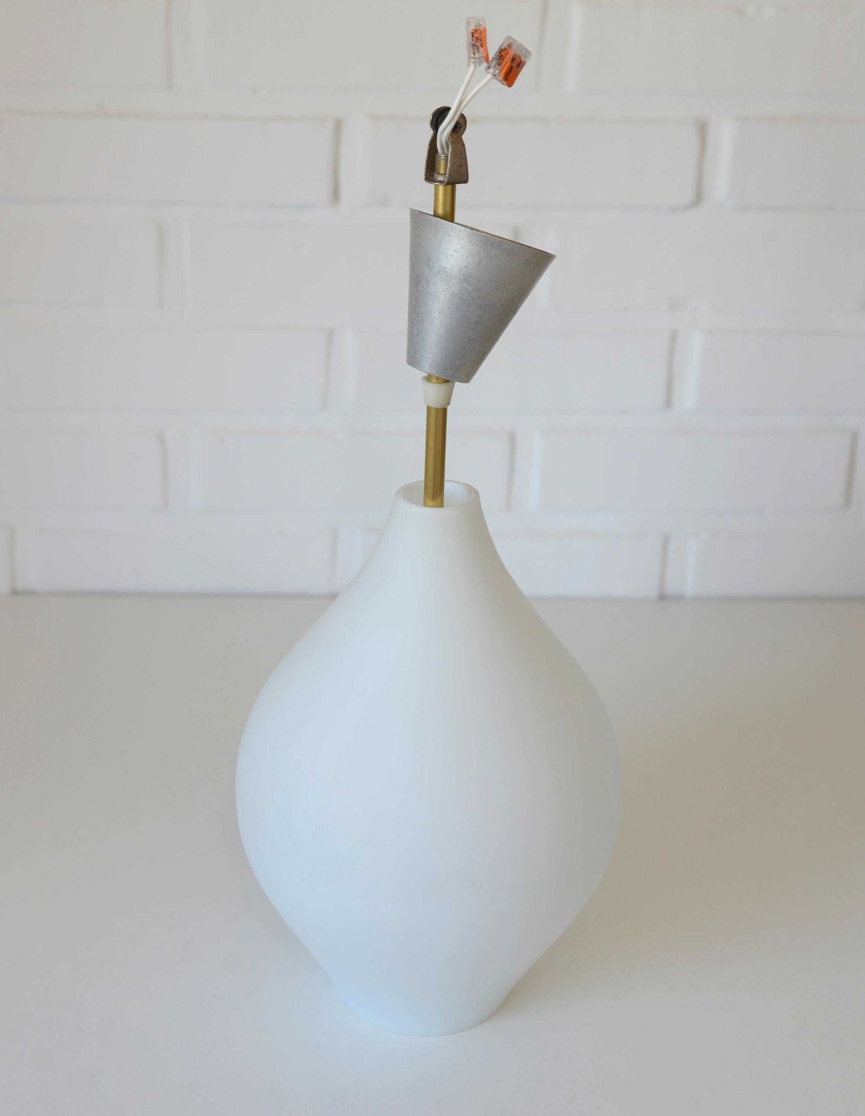 Lighting Vintage Milk Glass Pendant Lamp: Mid Century Modern Scandinavian Lighting photo