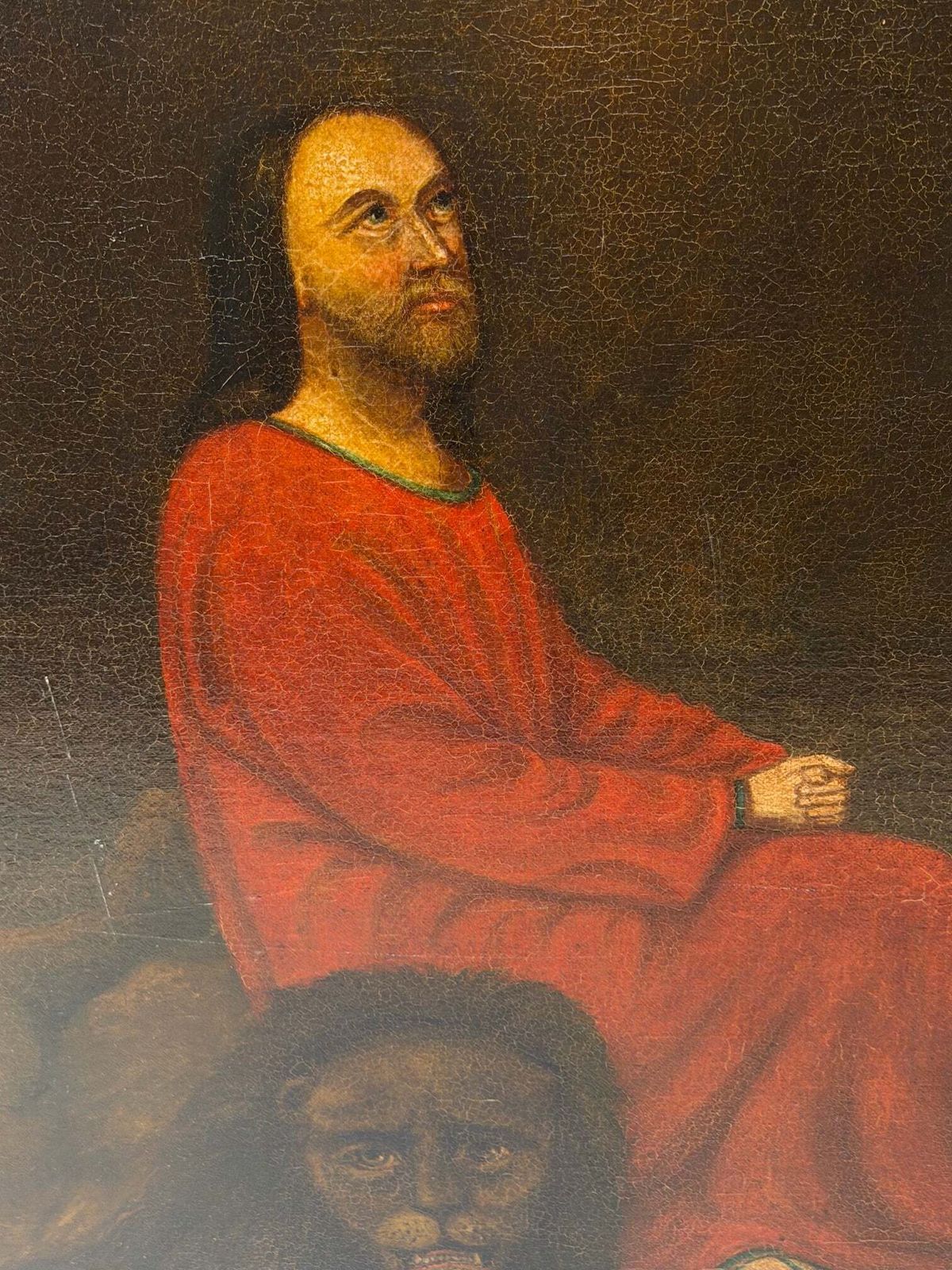 19th Century Oil Painting Daniel In The Lions' Den Attributed Isaac Findler photo furniture