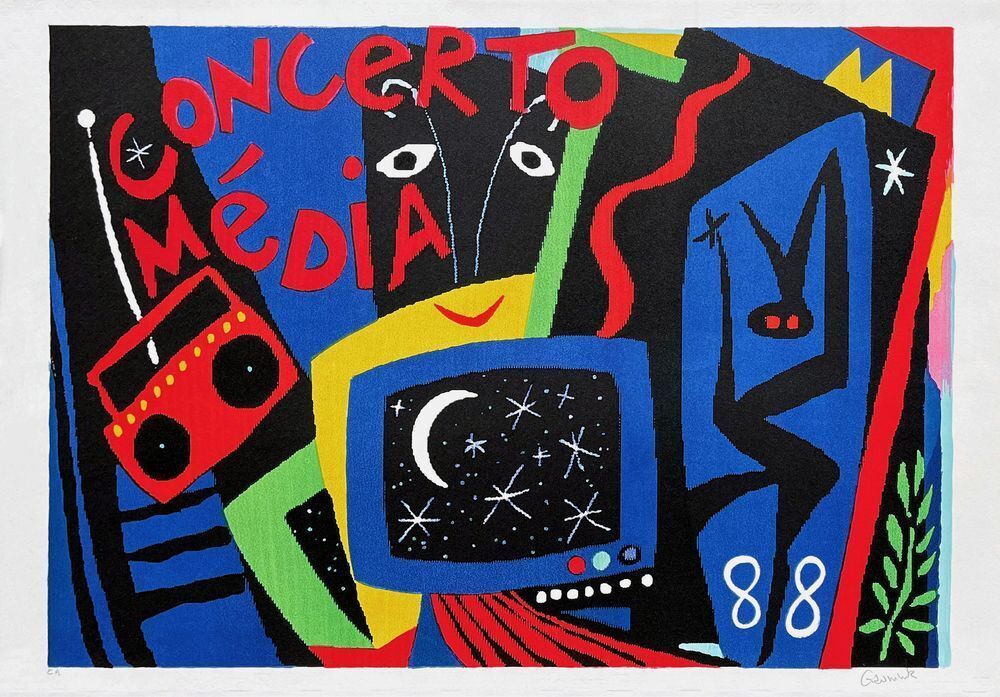 Lithographie signée Michaël Gaumnitz Concerto Media II 1988