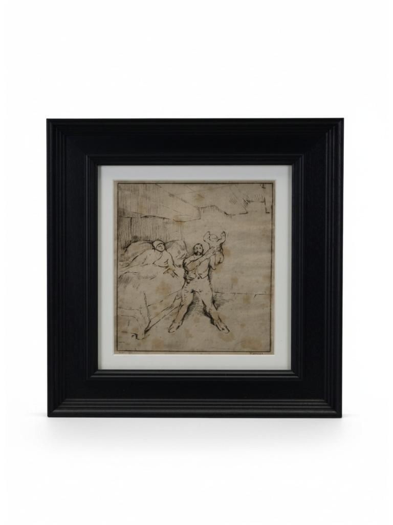 Limited Edition Engraving By Henri Ramah On "Unicorn" Laid Paper