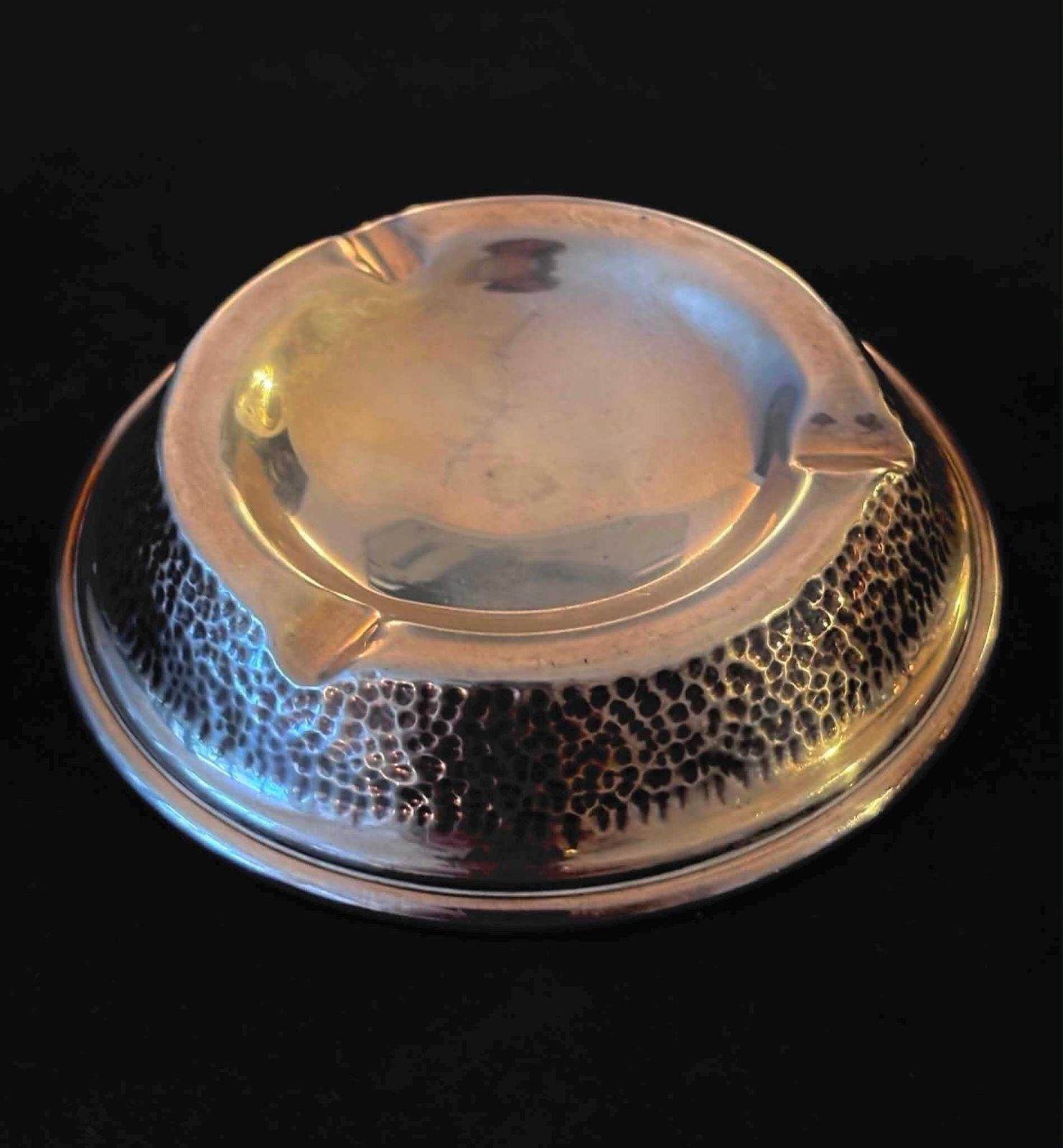 Zilveren 925 Ashtray Vintage Los Ballesteros Taxco Sterling Zilver Gehamerd Mexicaans Zilver Ringenschaaltje, Sleutelschaal, Catchall, 90 Gram photo furniture