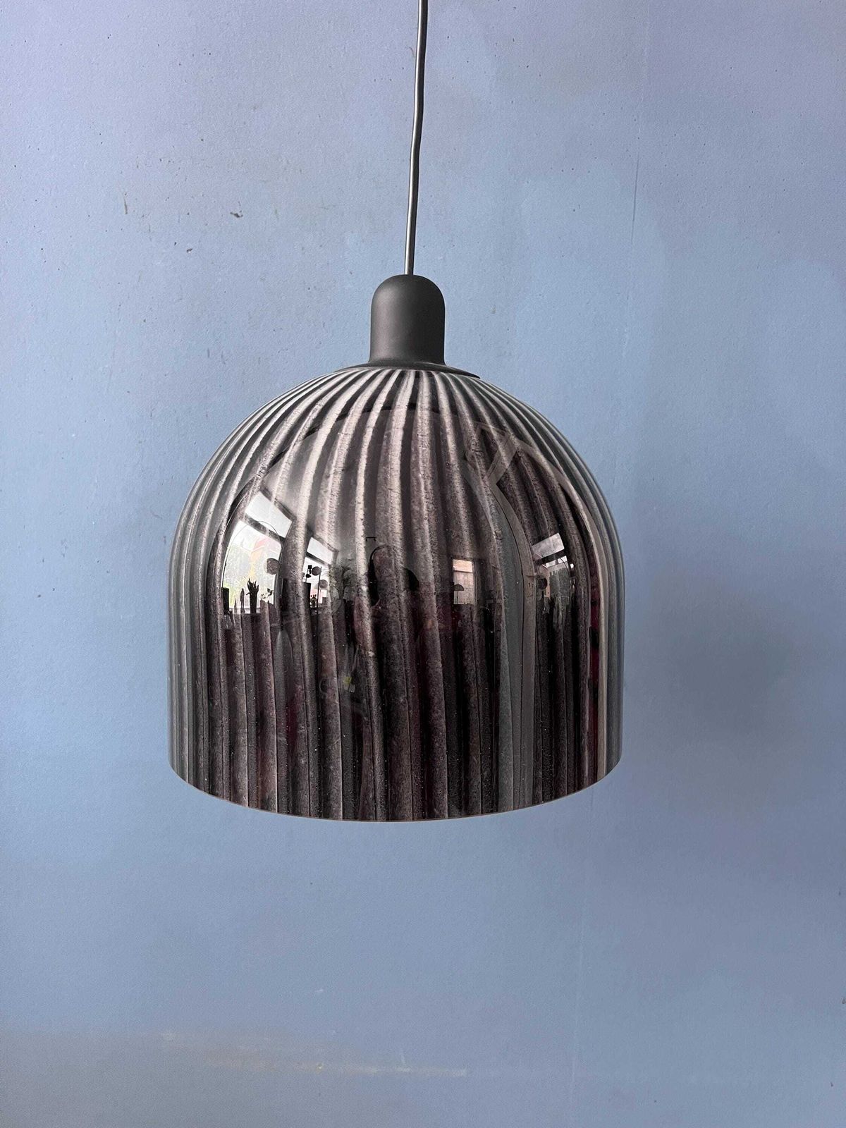 Mid Century Glass Hanging Lamp By Peill And Putzler photo vintage