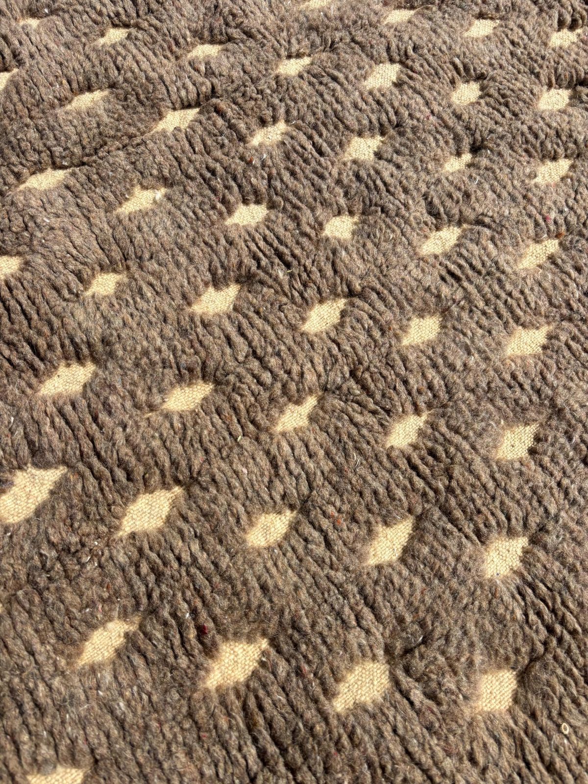 Boho Marokkaans wollen vloerkleed 180x270 cm – neutrale tinten met ruitdessin en franje photo buy