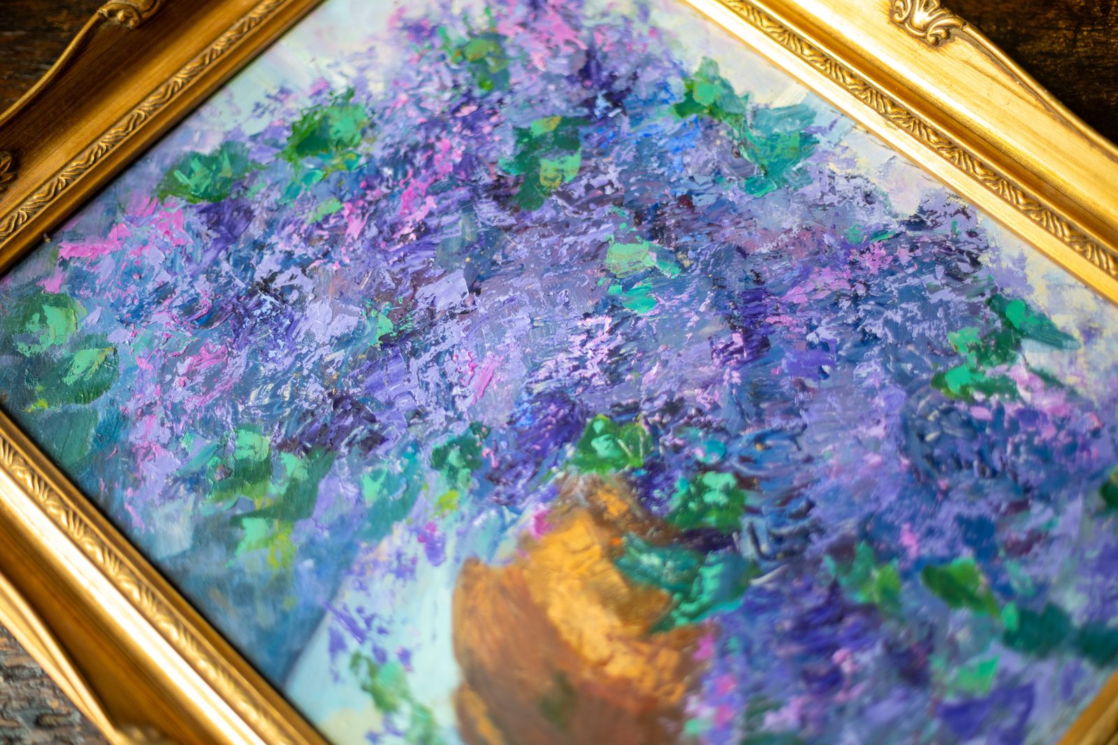 Vintage Original Oil Painting "Lilac" By Vladimir Kisilyov   Framed Floral Still Life photo 299.0