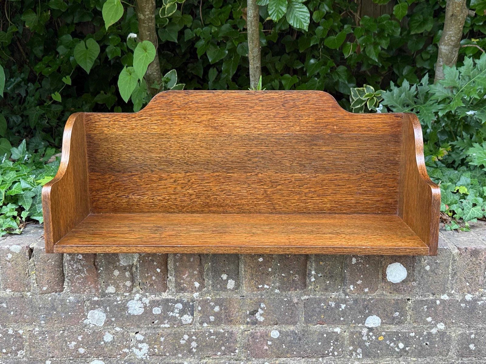 Vintage Oak Book Trough Bookstand Bookshelf Shelf Rustic Country Storage photo vintage