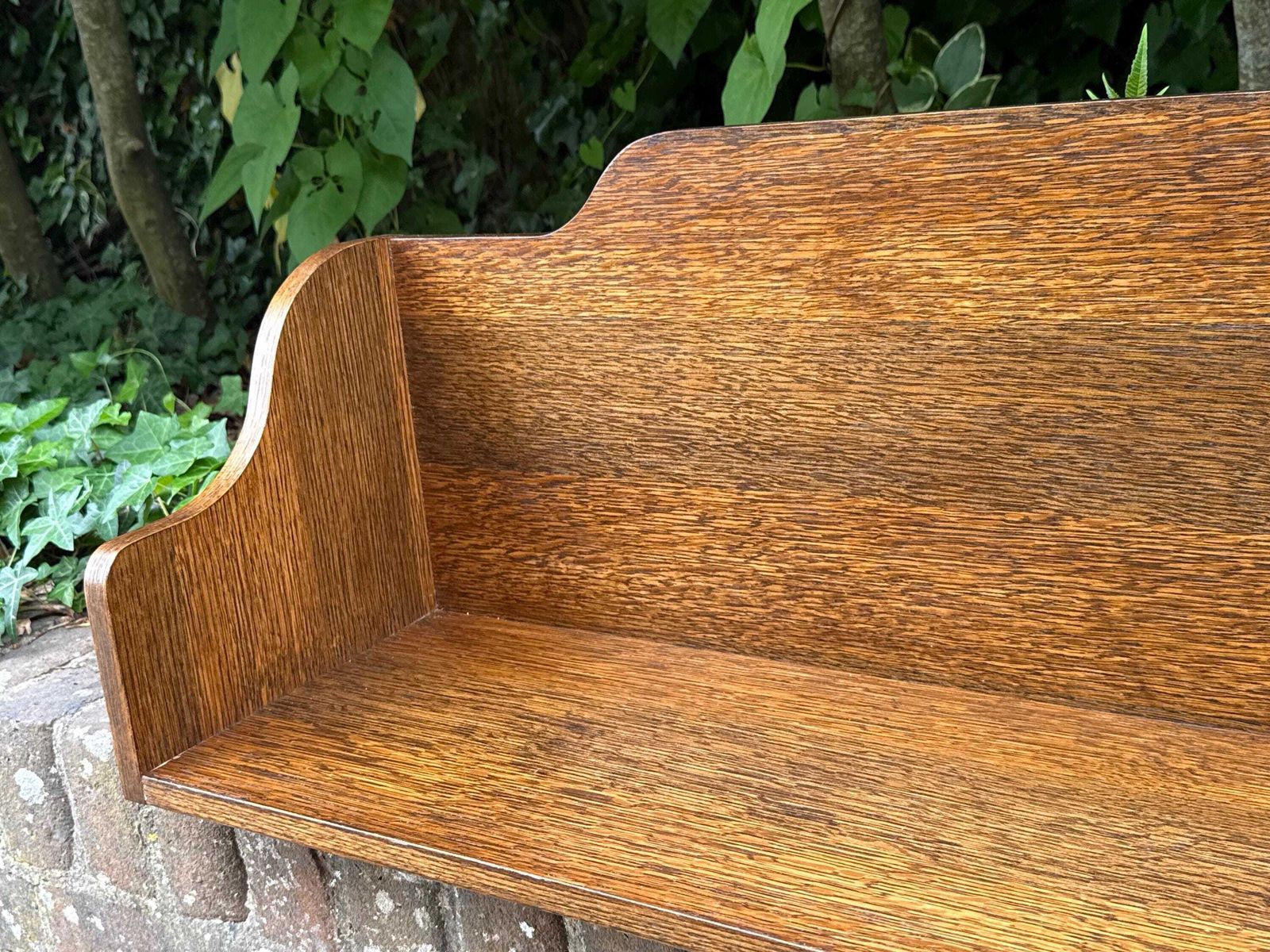 photo buy Vintage Oak Book Trough Bookstand Bookshelf Shelf Rustic Country Storage