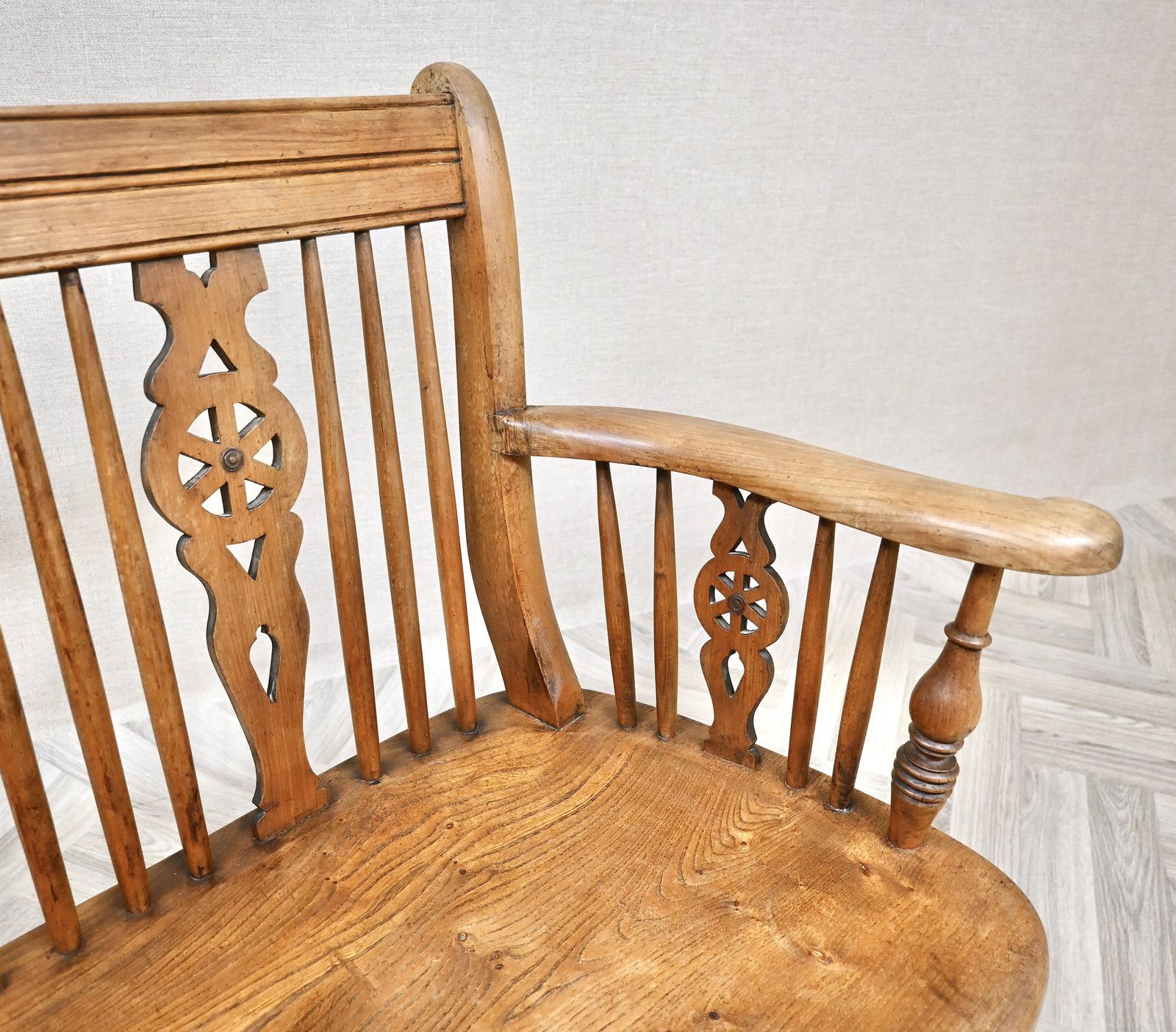 Antique Bench Settle, 1800s, Beech photo for sale