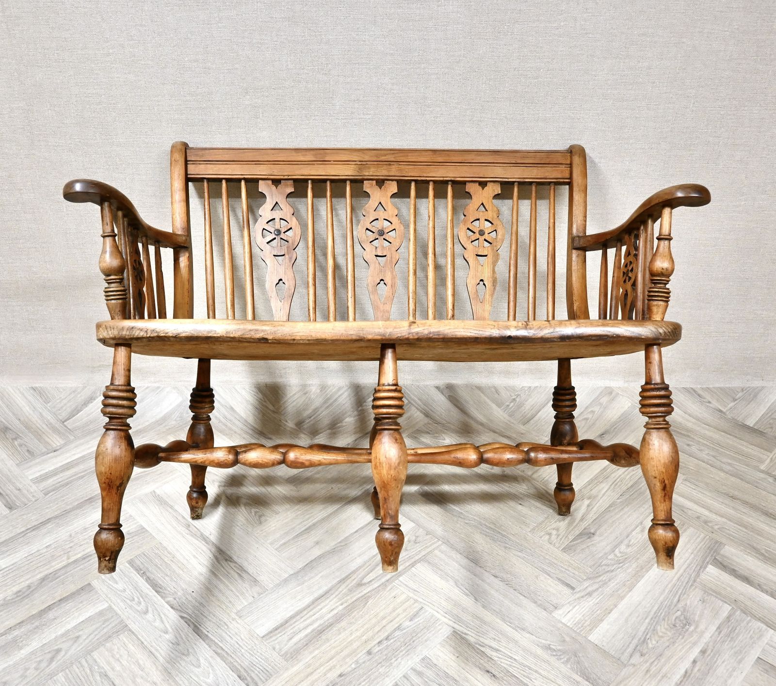 Antique Bench Settle, 1800s, Beech photo 1850.0