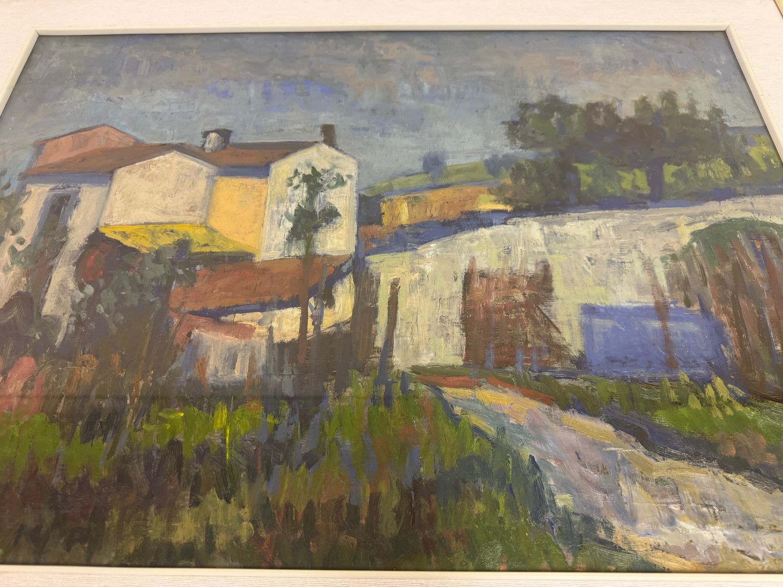 Art Italian School, Mid 20th Century Painting  – Rural Farmstead Landscape photo