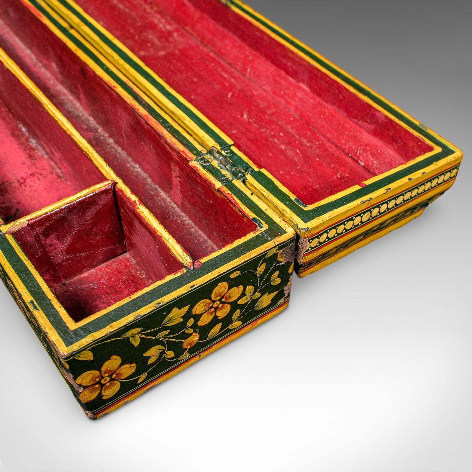 photo furniture Antique Calligrapher's Quill Box, Austrian, Hand Painted, Pen Case, Edwardian