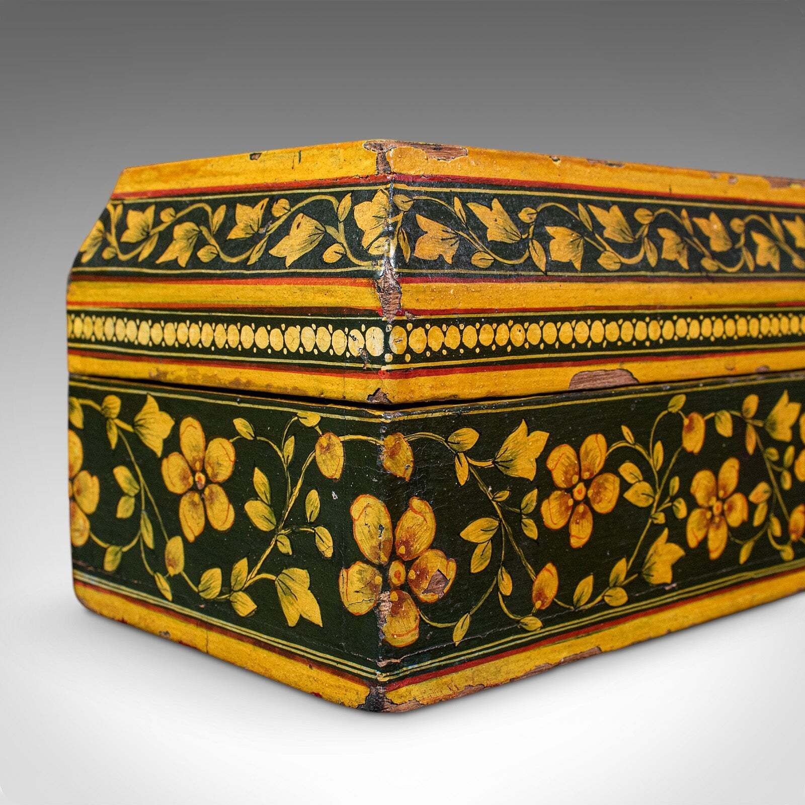 Home Decor Antique Calligrapher's Quill Box, Austrian, Hand Painted, Pen Case, Edwardian photo