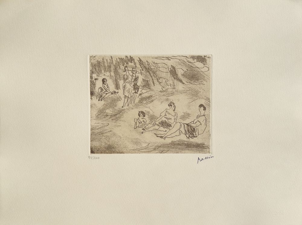 Jules Pascin Etching Central Park 1980