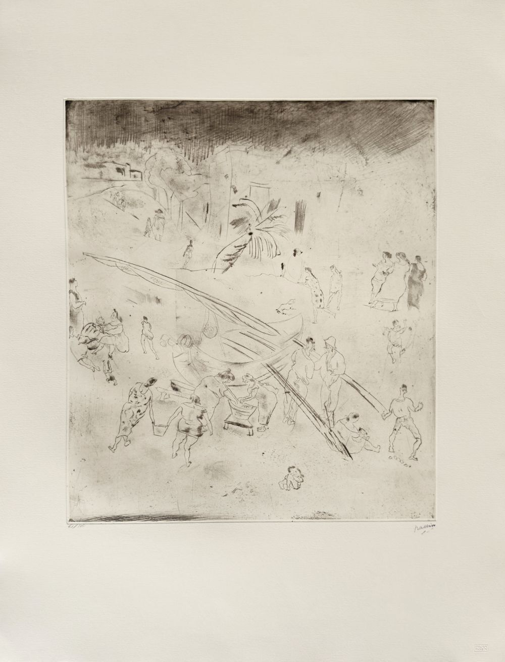 Jules Pascin Etching Port Maltais II 1980