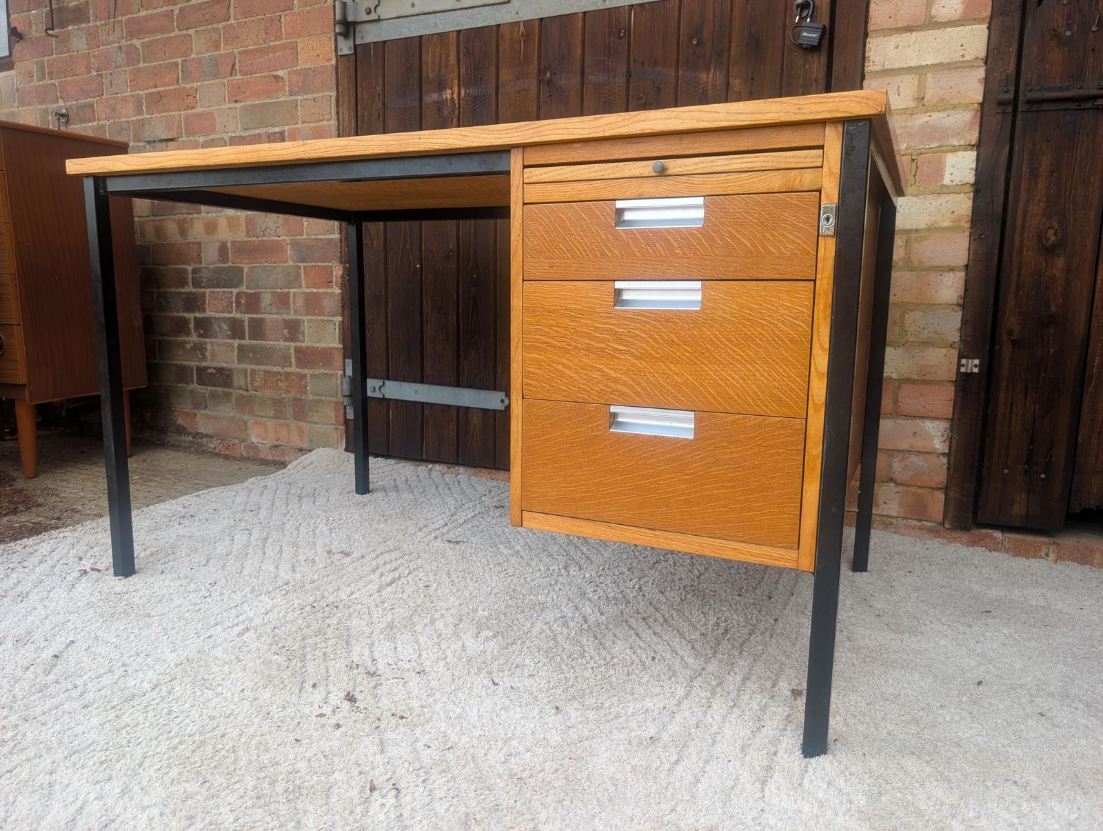 1970s Retro Teak Mid Century Office Desk By Alco photo furniture