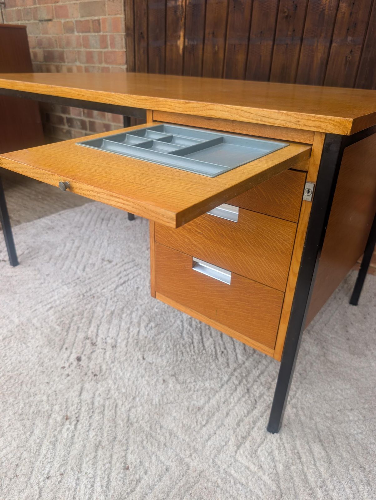 photo furniture 1970s Retro Teak Mid Century Office Desk By Alco