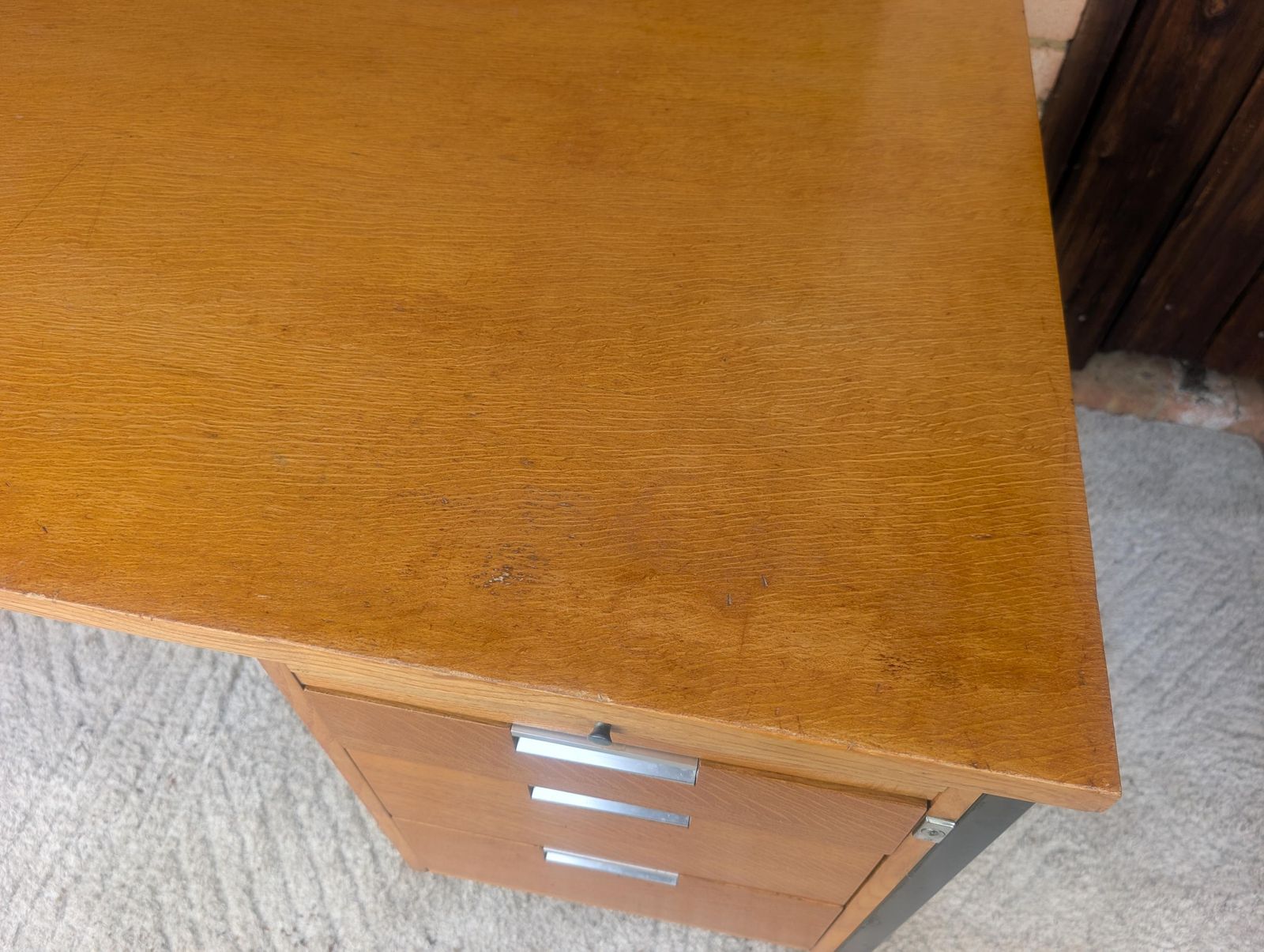 photo buy 1970s Retro Teak Mid Century Office Desk By Alco