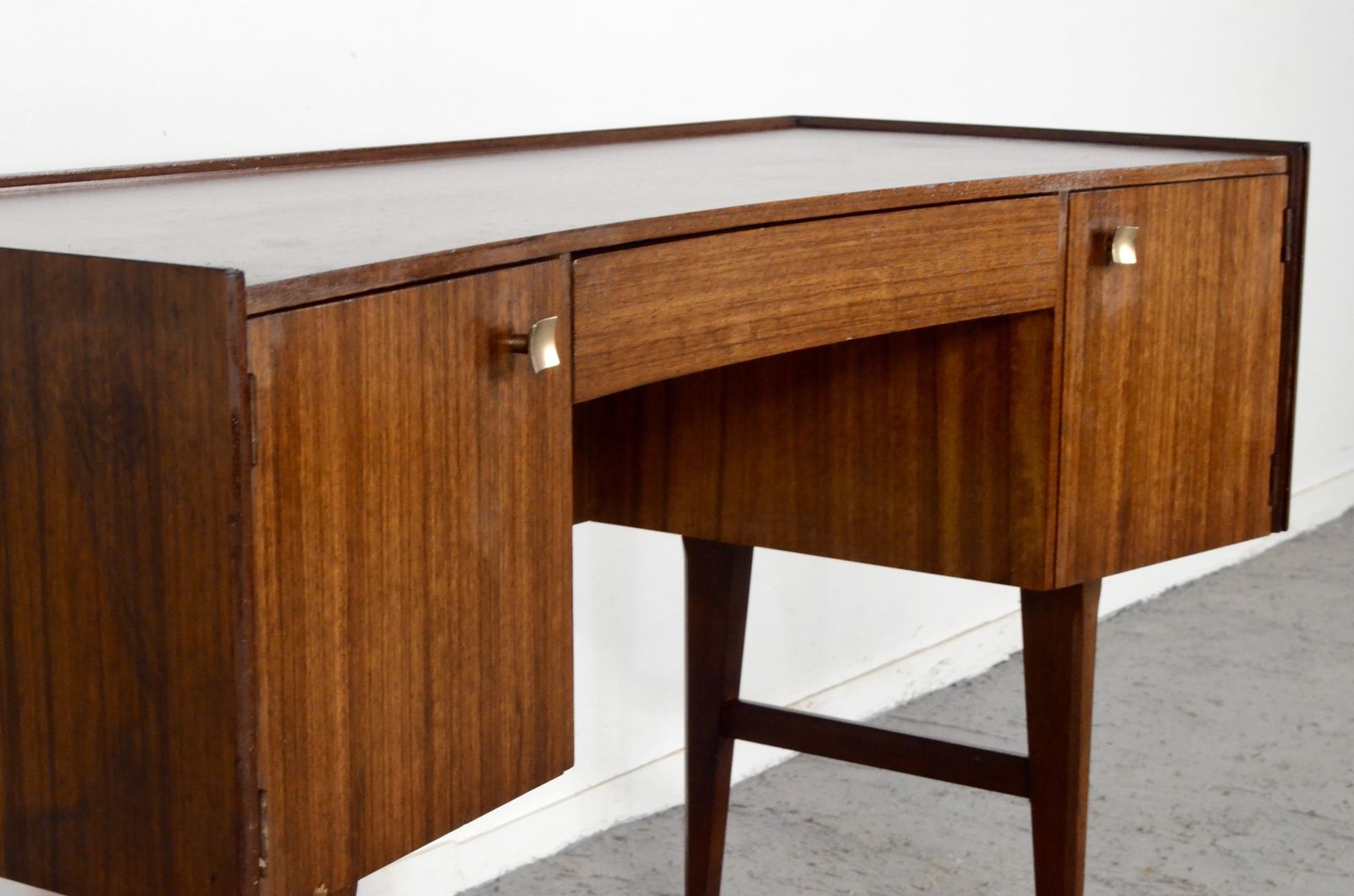 Midcentury Meredew Desk In Walnut And Brass. photo Furniture