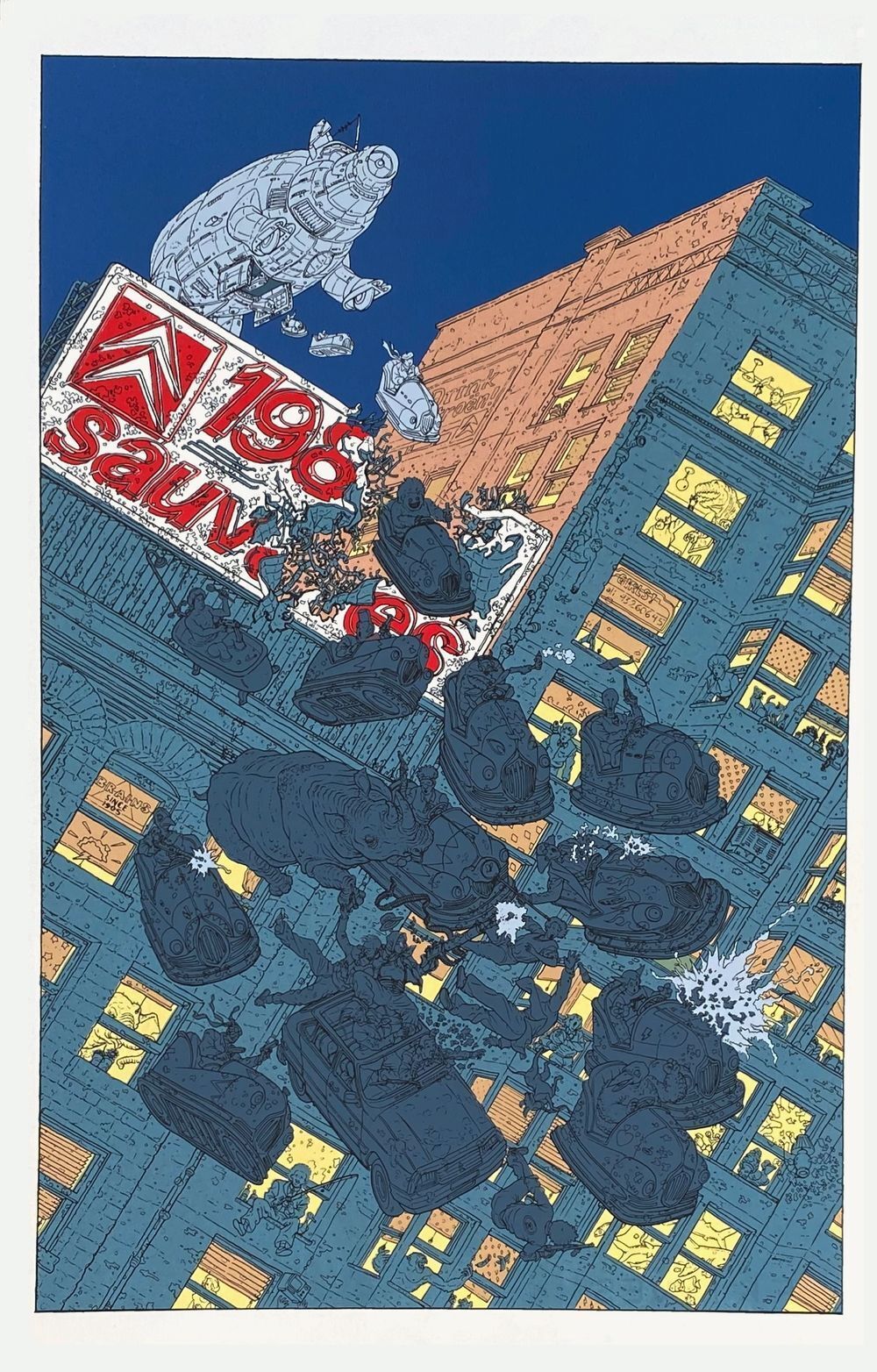 Collectif   Citroen Screenprint Les Chevrons Voient Rouge   Geof Darrow 1986