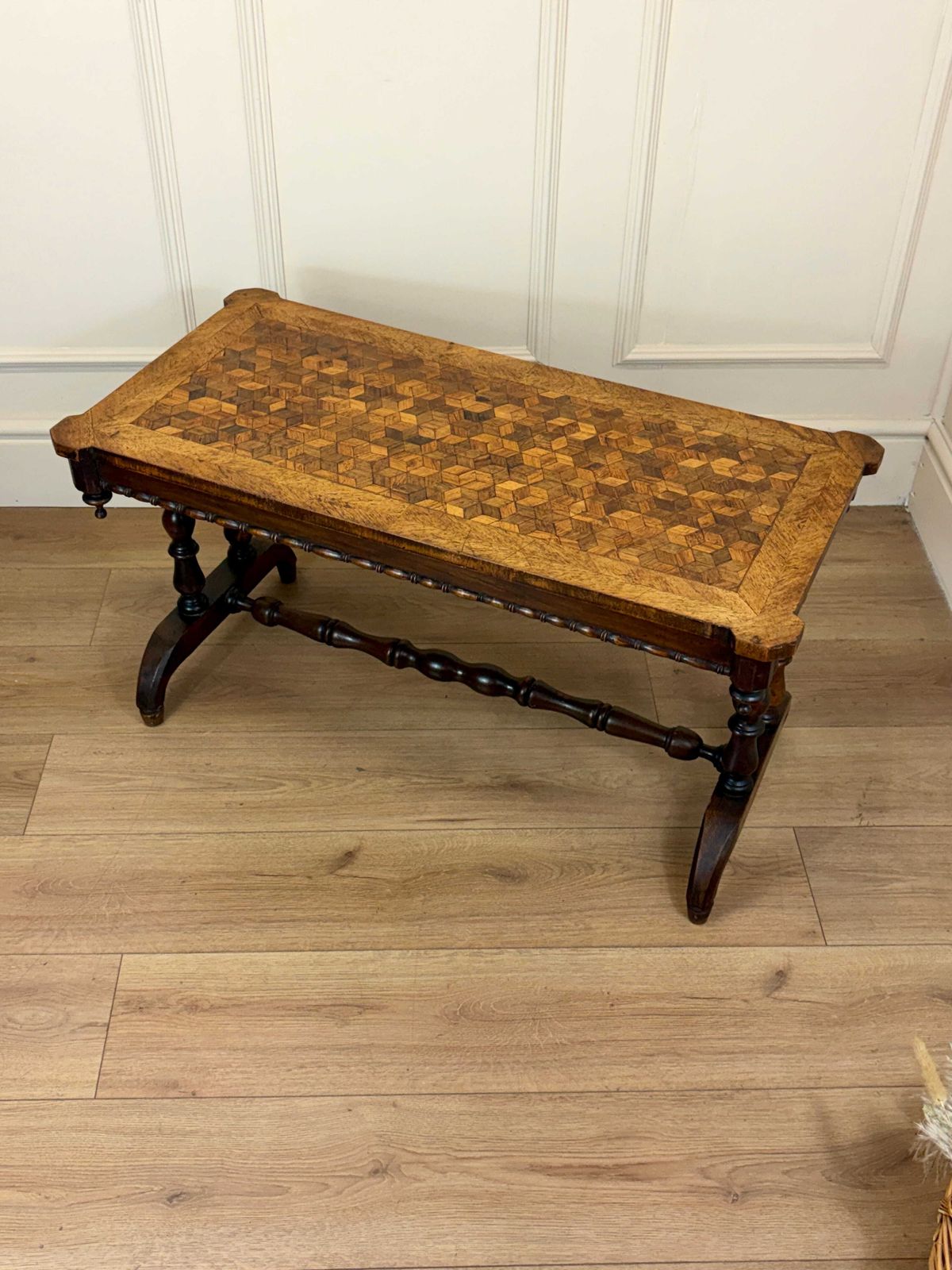 Antique Victorian Walnut Parquetry Coffee Table photo Furniture