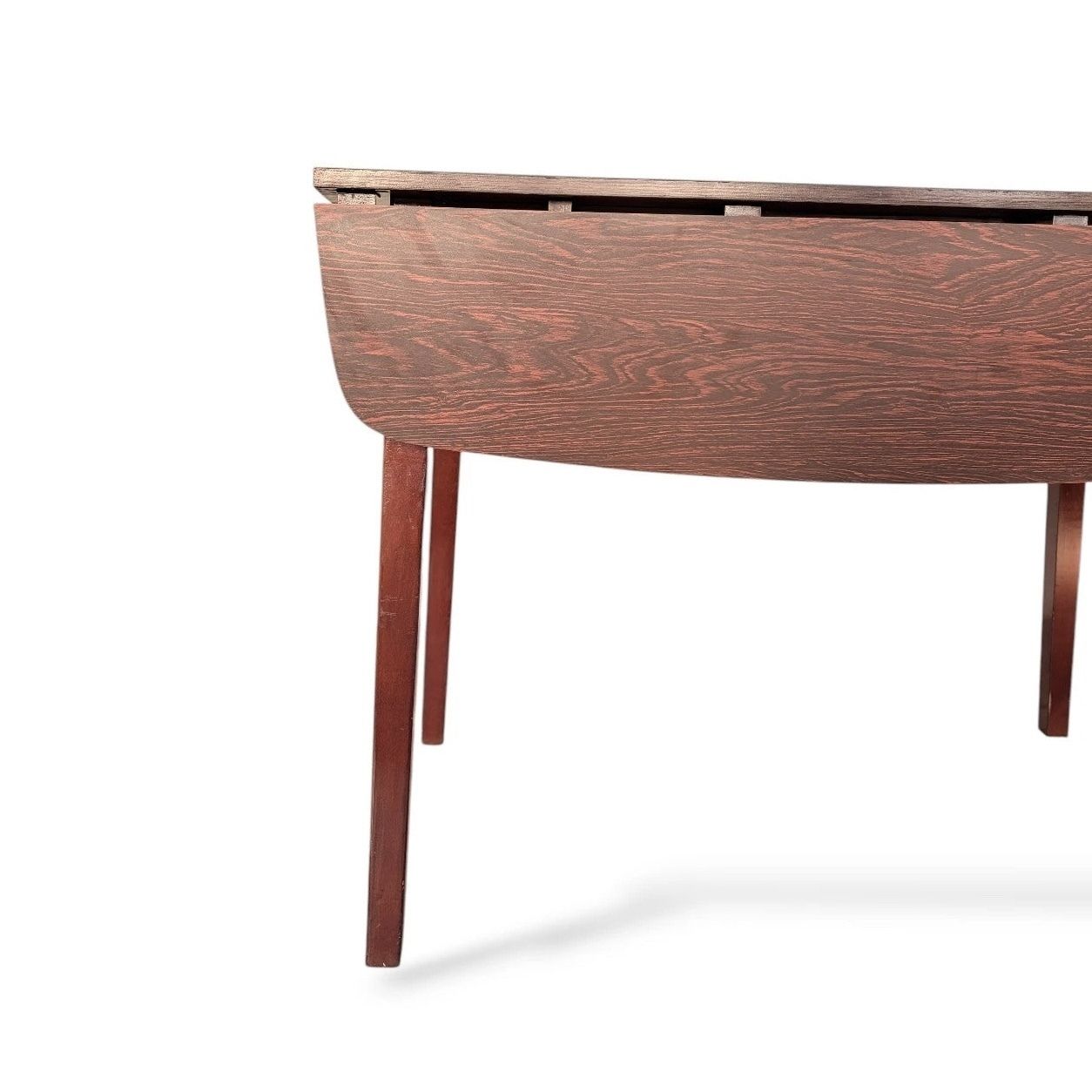 Mid Century Schreiber Rosewood Effect Formica Drop Leaf Dining Table photo vintage