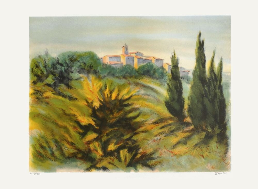 Zarou Gesigneerde Lithografie Lorgues 1980