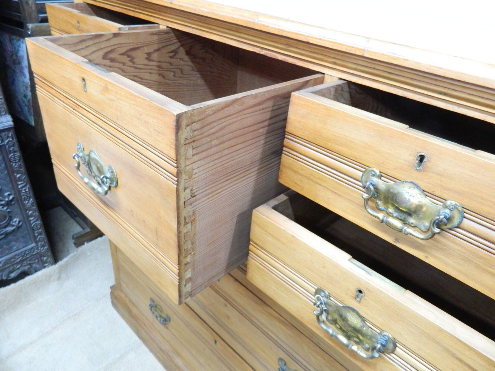 photo furniture Edwardian Satin Walnut Large Chest Of Drawers