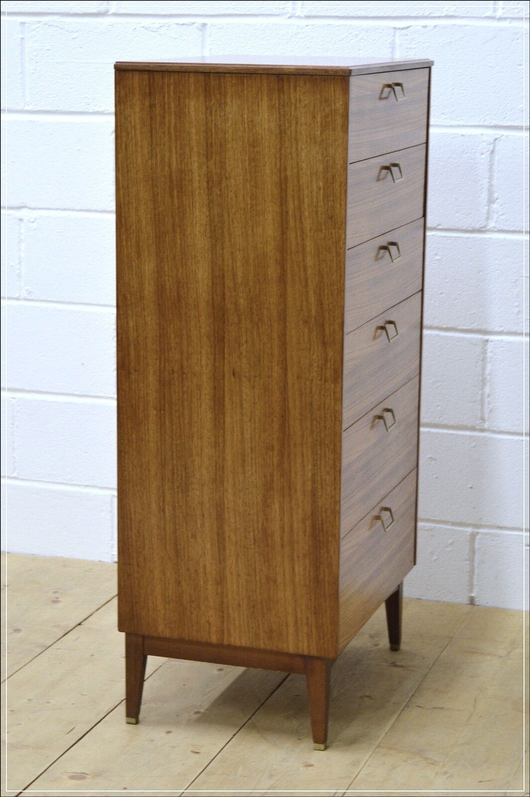 Mid Century Chest Of Drawers Teak Vintage Lebus Danish Design Tallboy Delivery photo 385.0