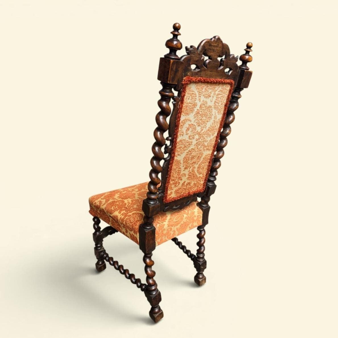 Antique Victorian Barley Twist Dining Chairs / Set Of 3 / C1850 photo vintage