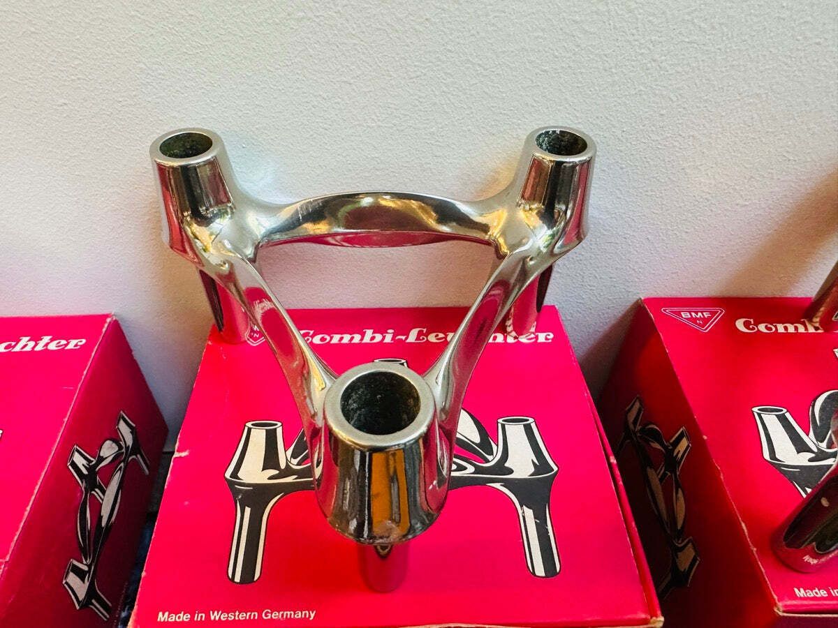 photo for sale 1960s Bmf Stoffi & Nagel Chrome Modular Candle Holder Inc Box