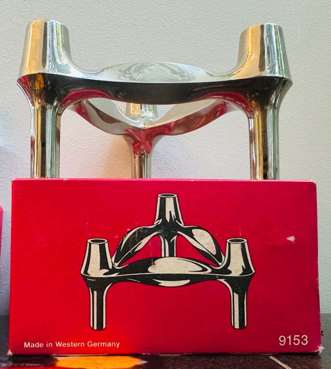 Home Decor 1960s Bmf Stoffi & Nagel Chrome Modular Candle Holder Inc Box photo
