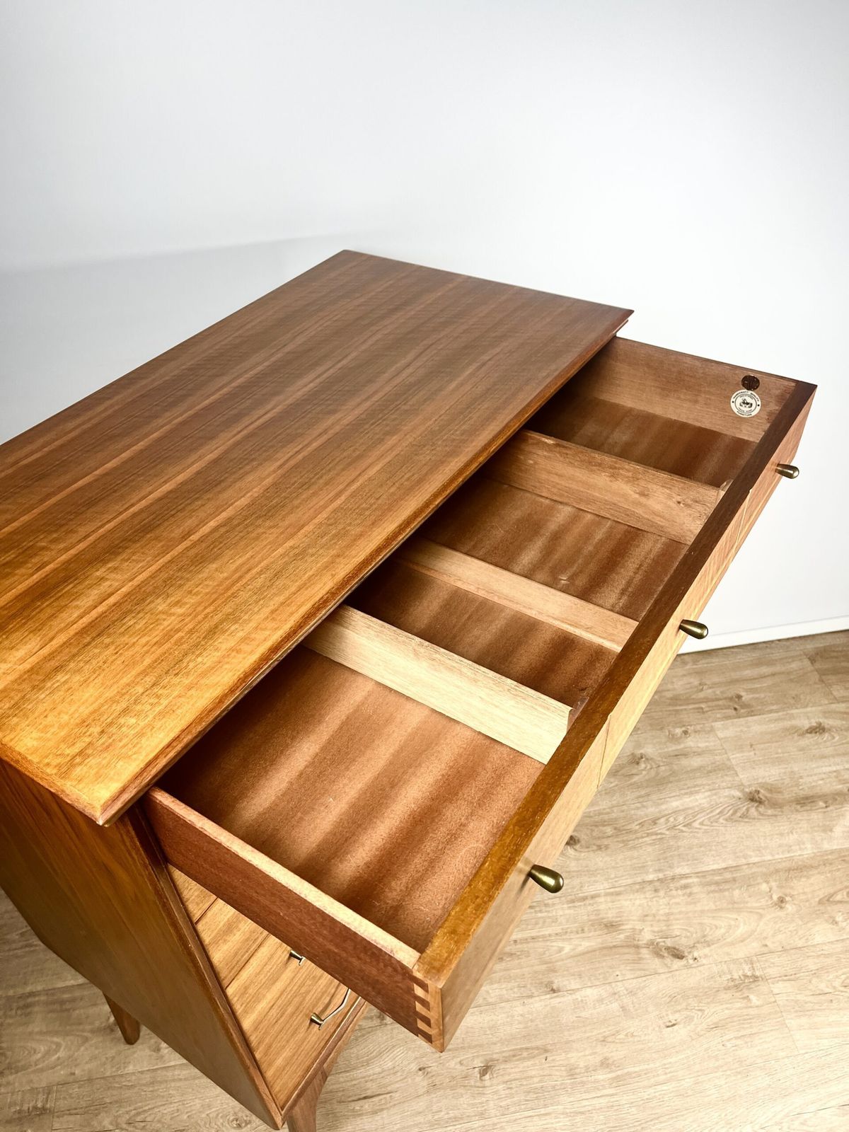 Alfred Cox Chest Of Drawers In French Walnut British 1950s photo vintage