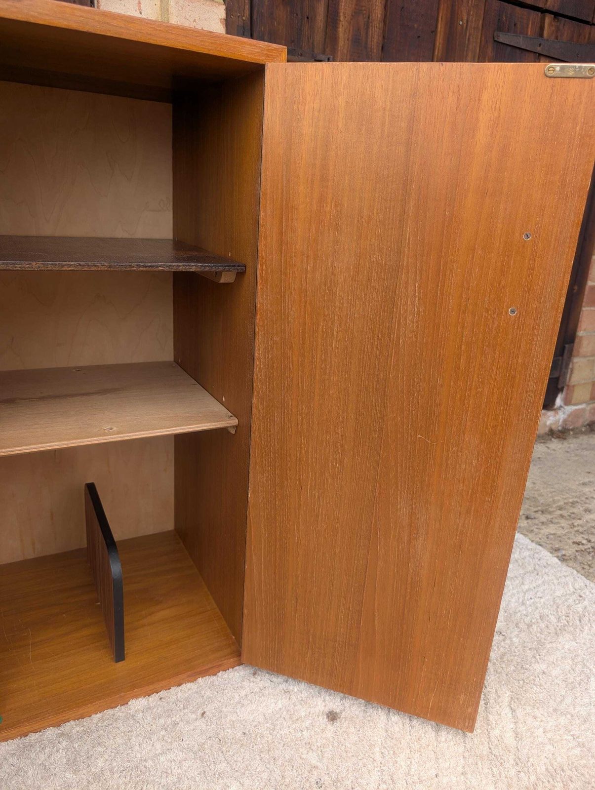 photo vinterior Pair Of Mid Century Teak Retro Mismatched Cupboards / Filing Cabinets