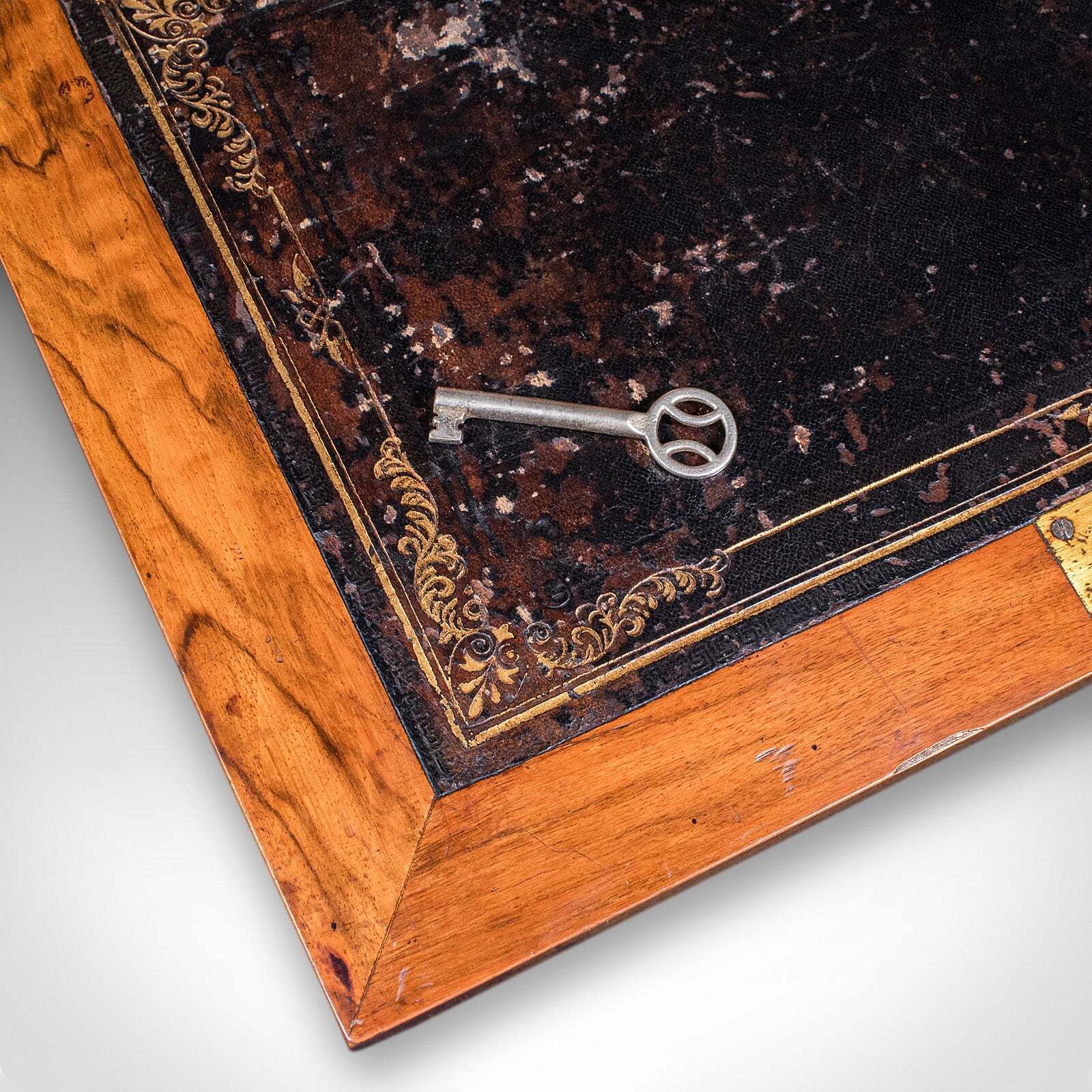 Home Decor Antique Admiral's Writing Station, English, Walnut, Stationery Case, Regency photo