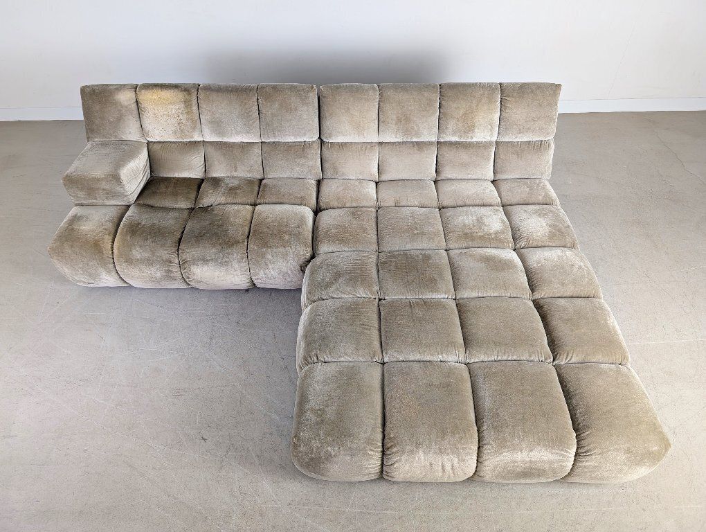 Original Bretz Ocean 7 Corner Sofa, Designer Couch In Velvet photo for sale