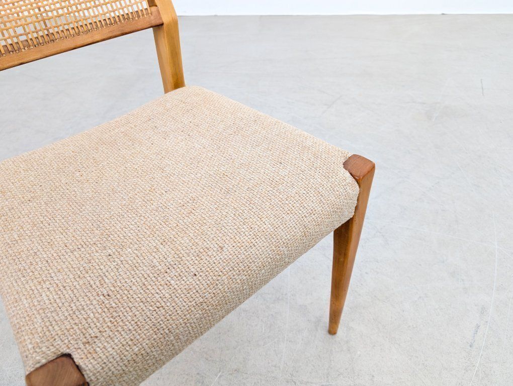 photo furniture Set Of 4 Midcentury Chairs Birch Cane Weave Vintage Design
