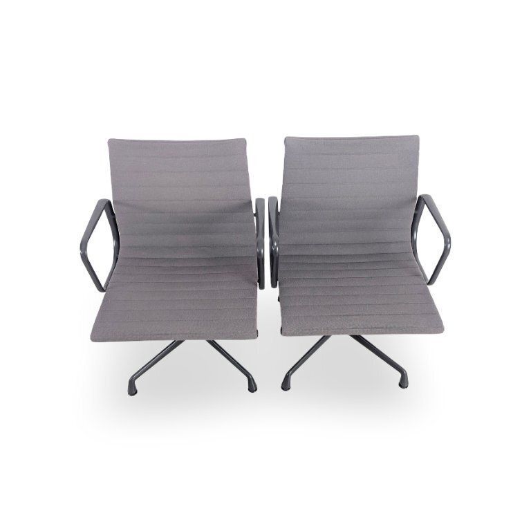 2 fauteuils de bureau Vitra EA 107 Charles Ray Eames, Hopsak gris photo furniture